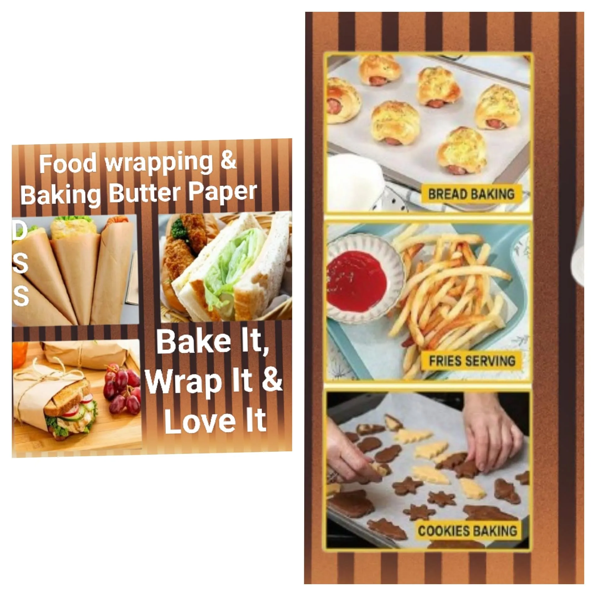 1 KG SDS Butter Paper Roll | Chapati Wrap| paper foil | Burger Wrap | Reusable, Food Wrap | Lunch Box Safe | Heavy Duty Butter Paper Roll for Roti, Paratha, Sandwich Wrap - 1 Kg Roll