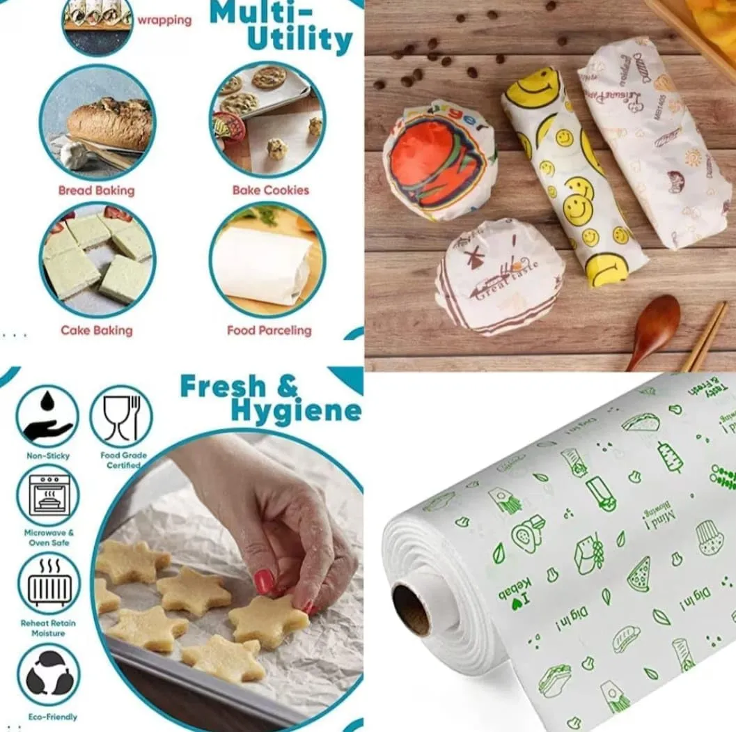 1 KG SDS Butter Paper Roll | Chapati Wrap| paper foil | Burger Wrap | Reusable, Food Wrap | Lunch Box Safe | Heavy Duty Butter Paper Roll for Roti, Paratha, Sandwich Wrap - 1 Kg Roll