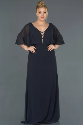 15716 Anthracite Lace-up Bolero Chiffon Dress