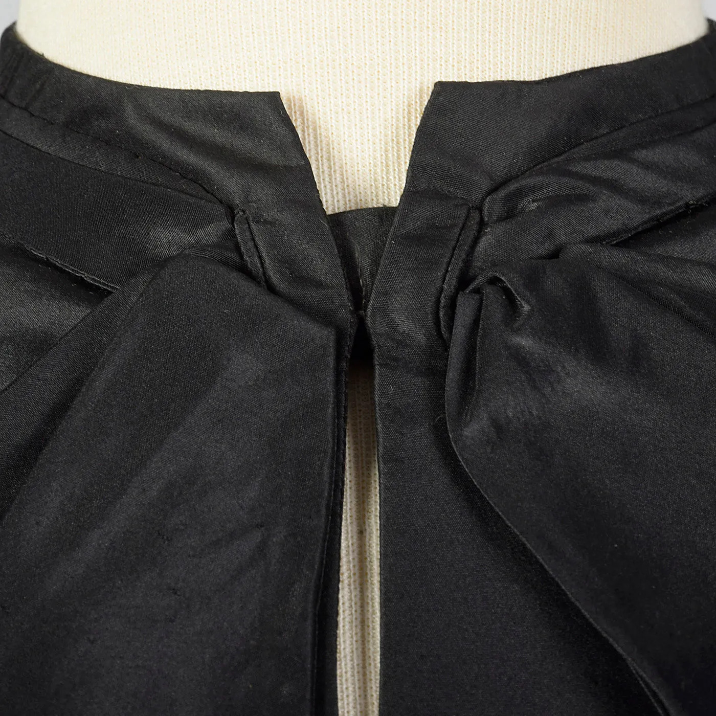 1950s Black Taffeta and Black Wool Dress