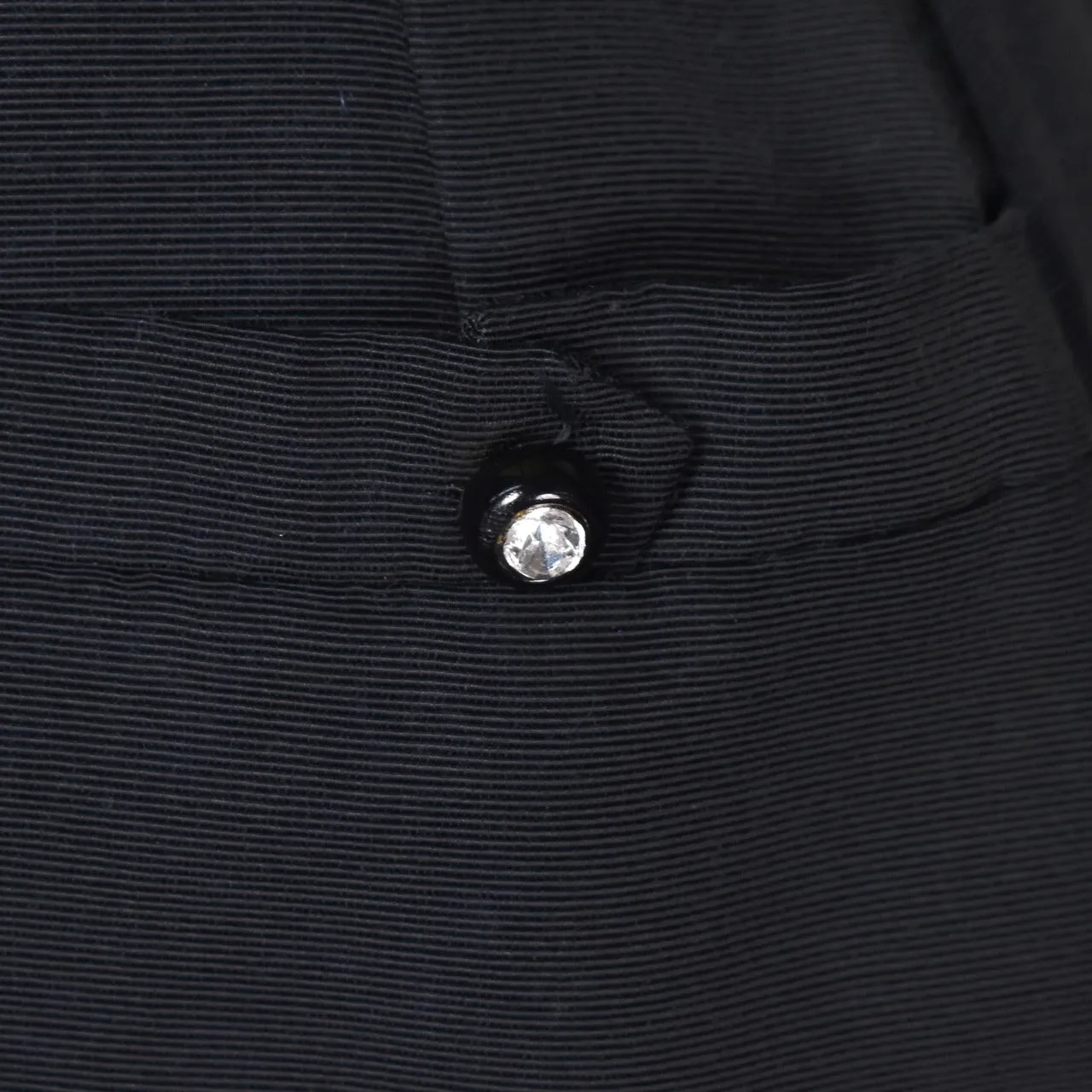 1950s Vintage Black Rhinestone Button Pencil Skirt