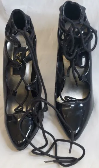 4" Papina -- Women's Ankle Wrap Shoe -- Black Patent