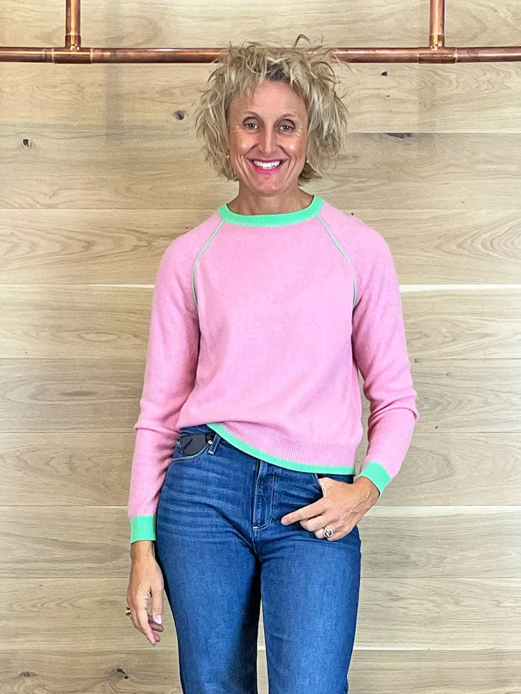 Absolut Cashmere Berkeley Jumper Pink & Green