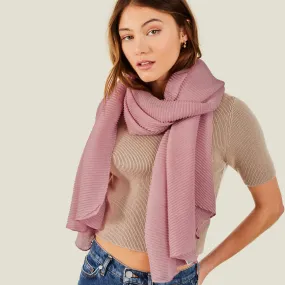 Accessorize London Women's Lightweight Pleated Scarf Pale Pink