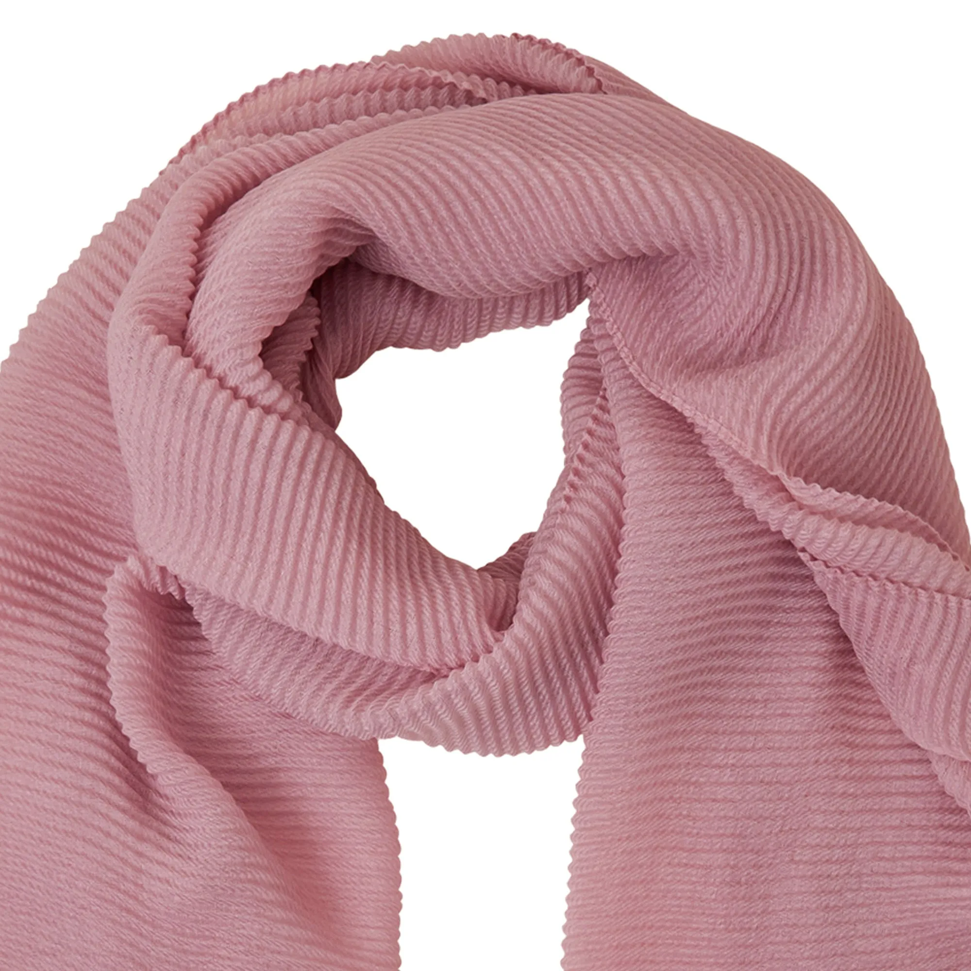 Accessorize London Women's Lightweight Pleated Scarf Pale Pink