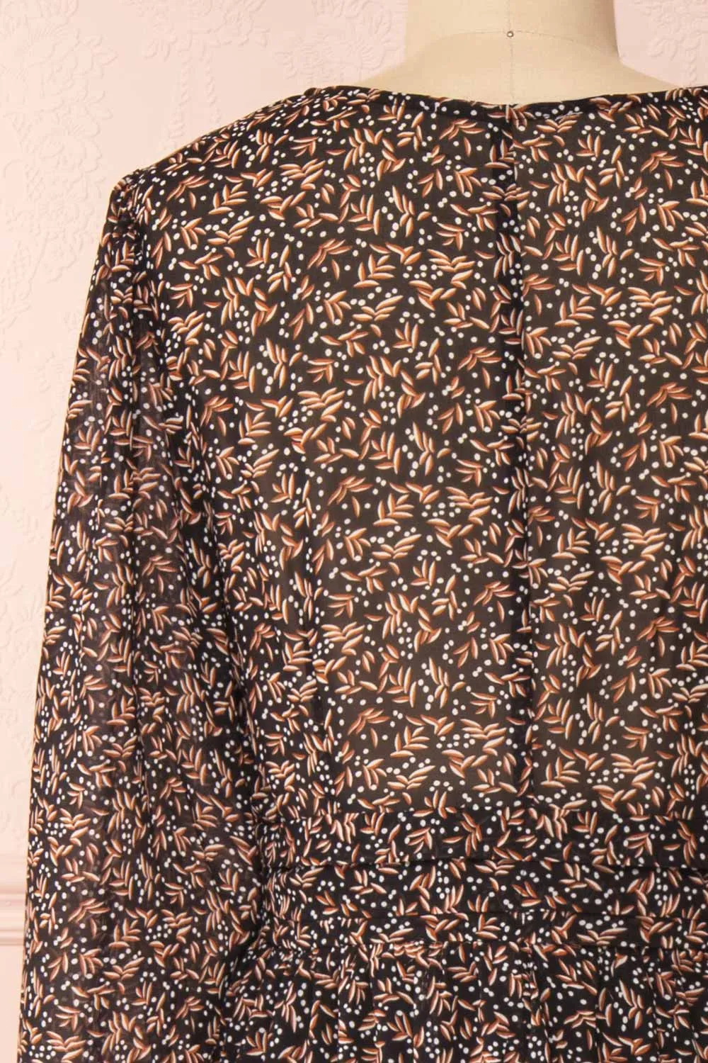 Agape | Black Floral Wrap Dress
