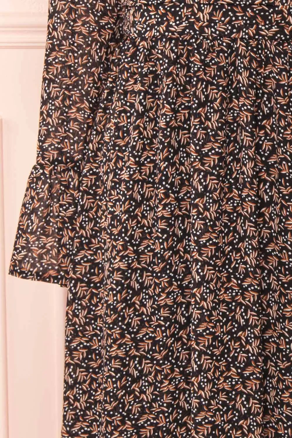 Agape | Black Floral Wrap Dress