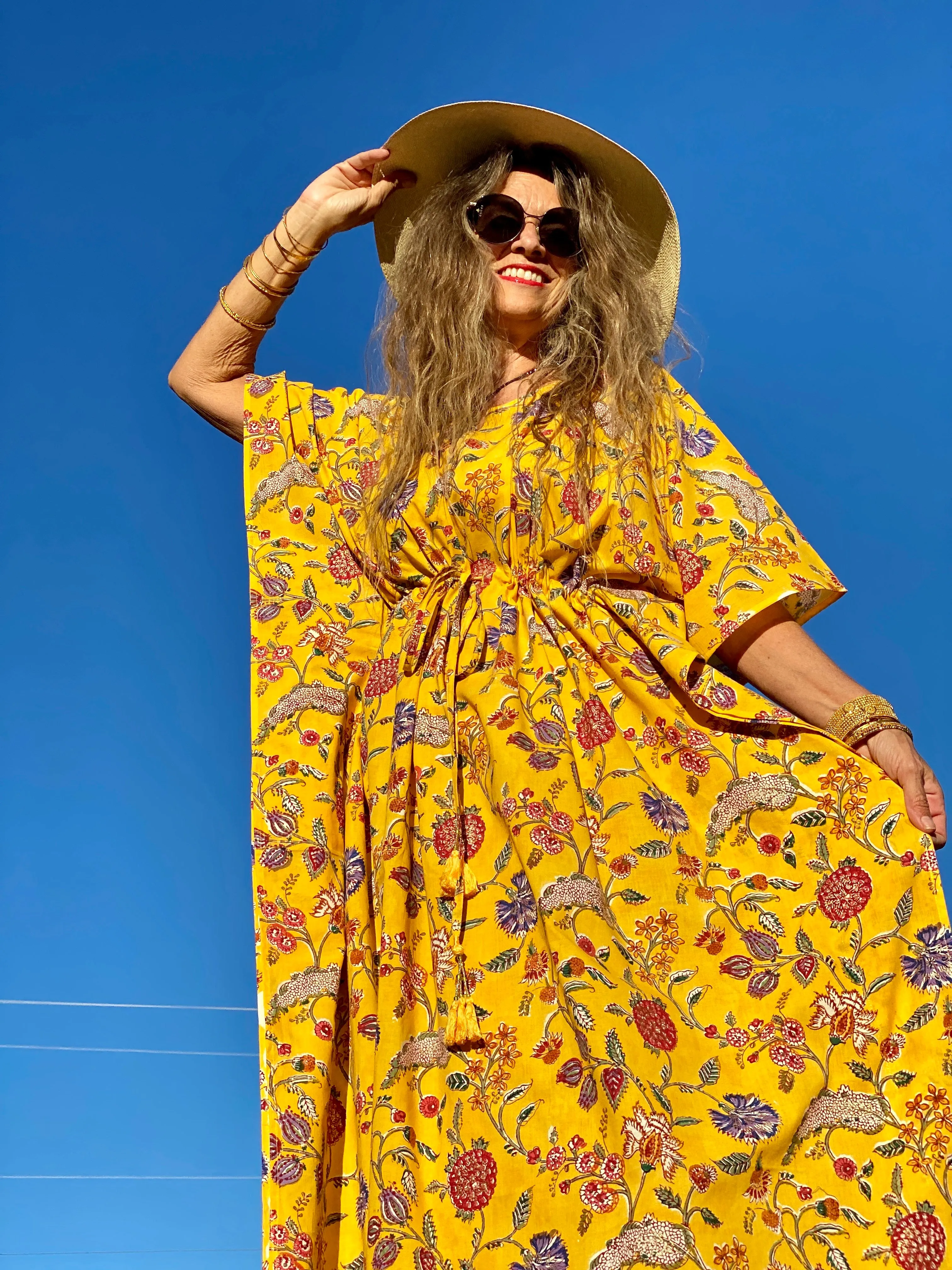 Alex Canary Maxi Kaftan Dress