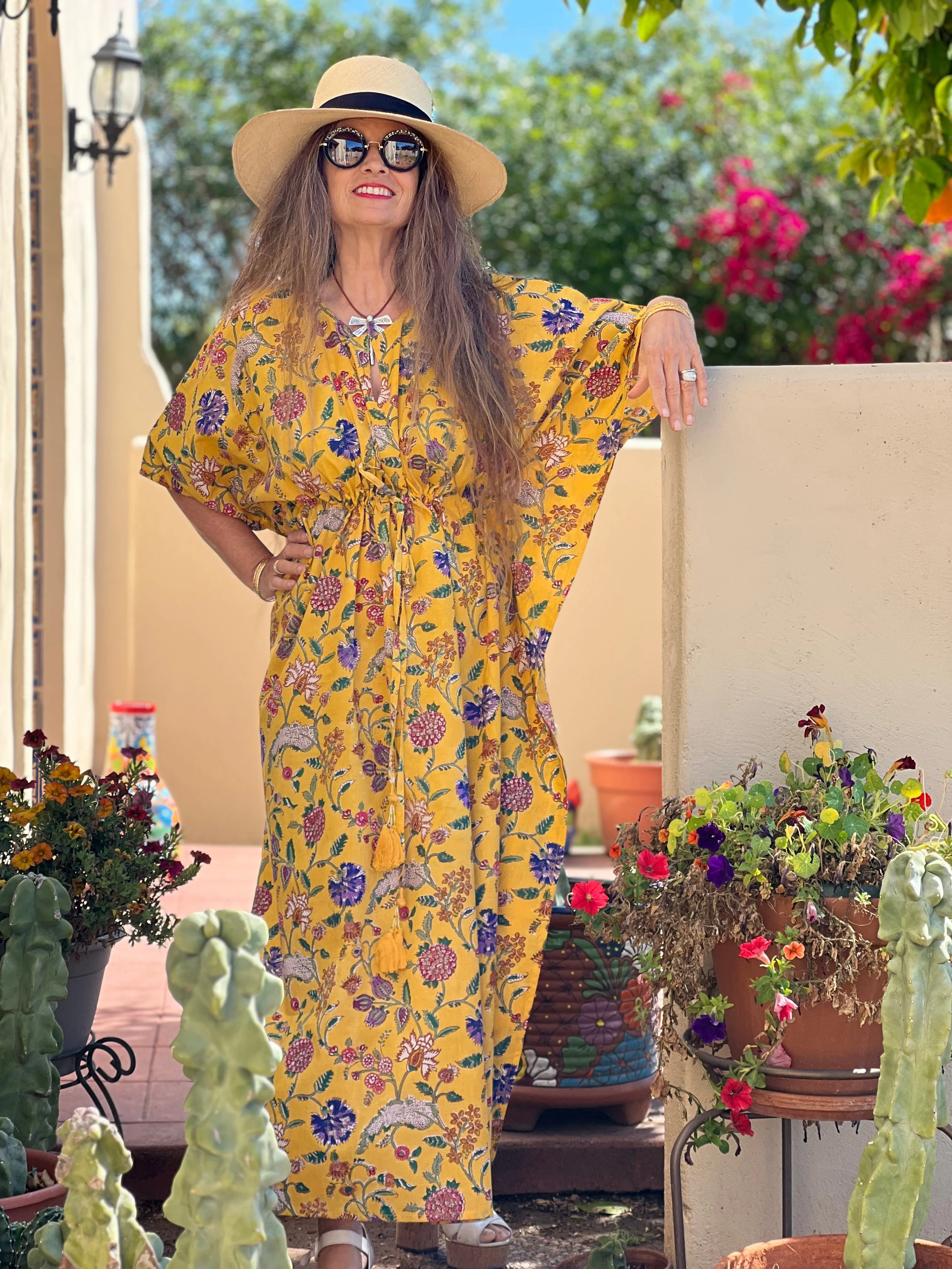 Alex Canary Maxi Kaftan Dress