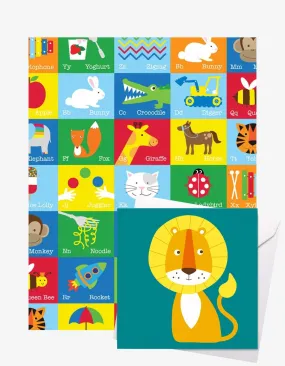 Alphabet Gift Wrap   Personalised Card Bundle