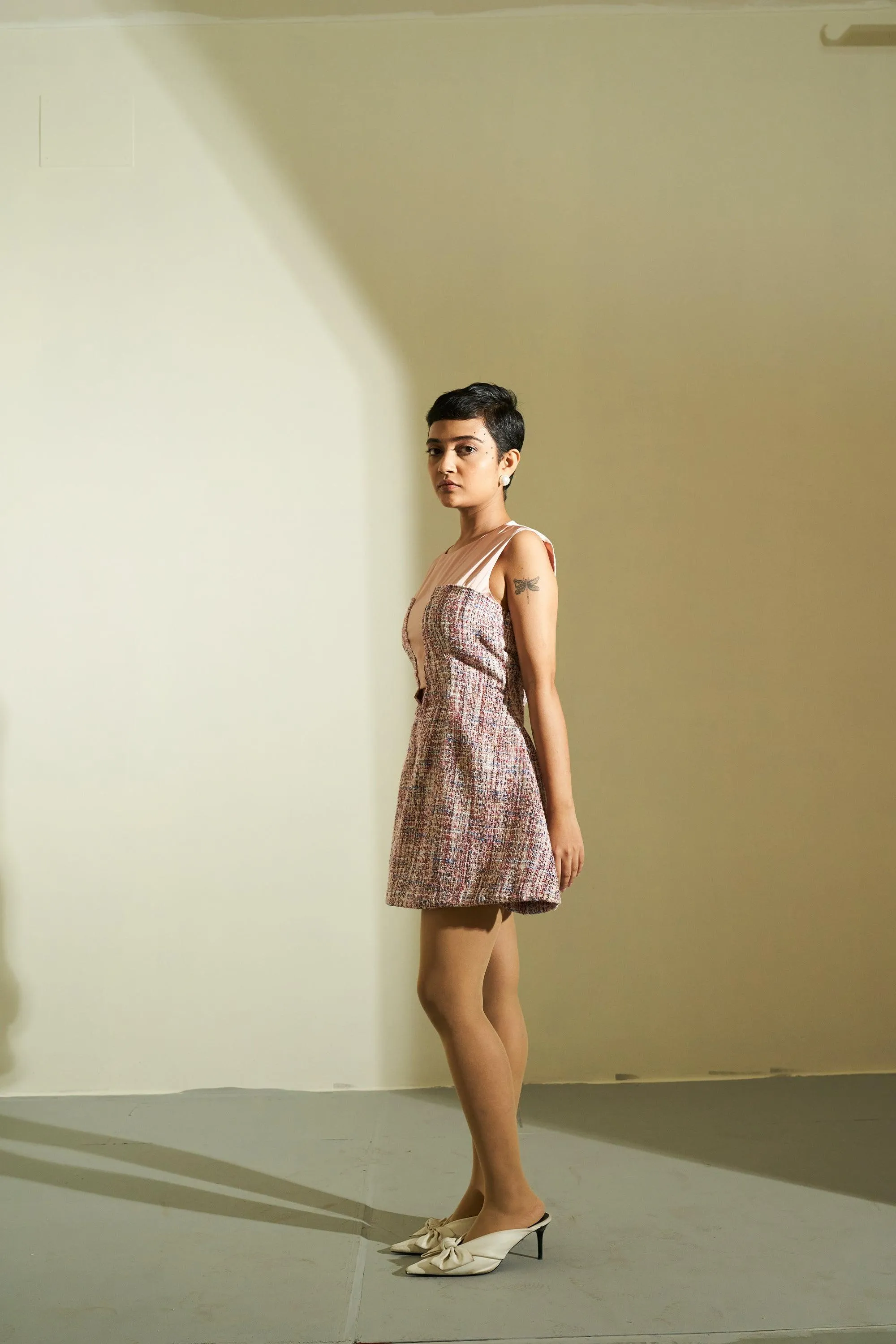 Aneed Satin Tweed Dress