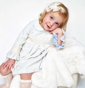 AW24 Lor Miral Girls Blue Tweed Dress 42408