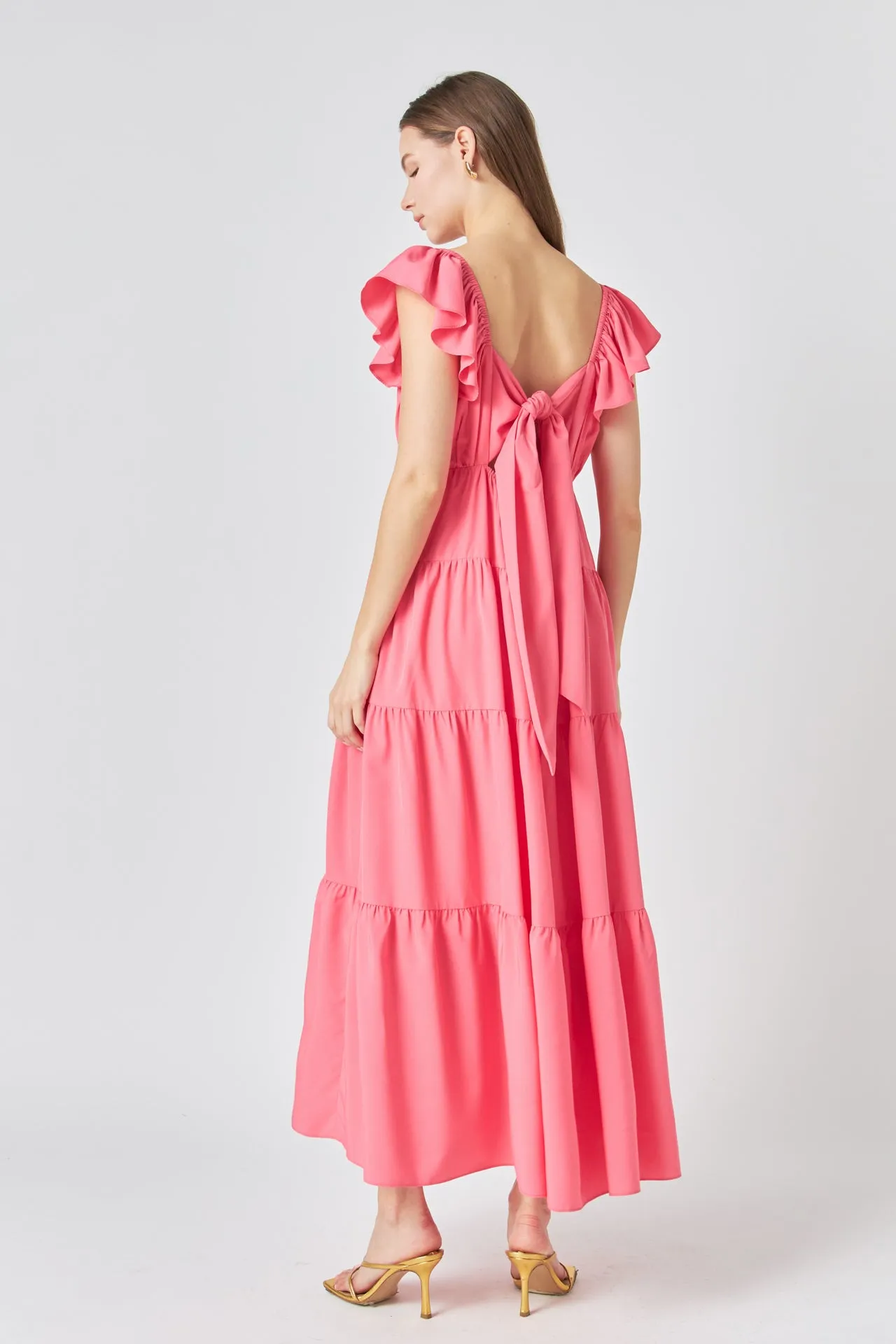 Back Bow Tie Maxi Dress