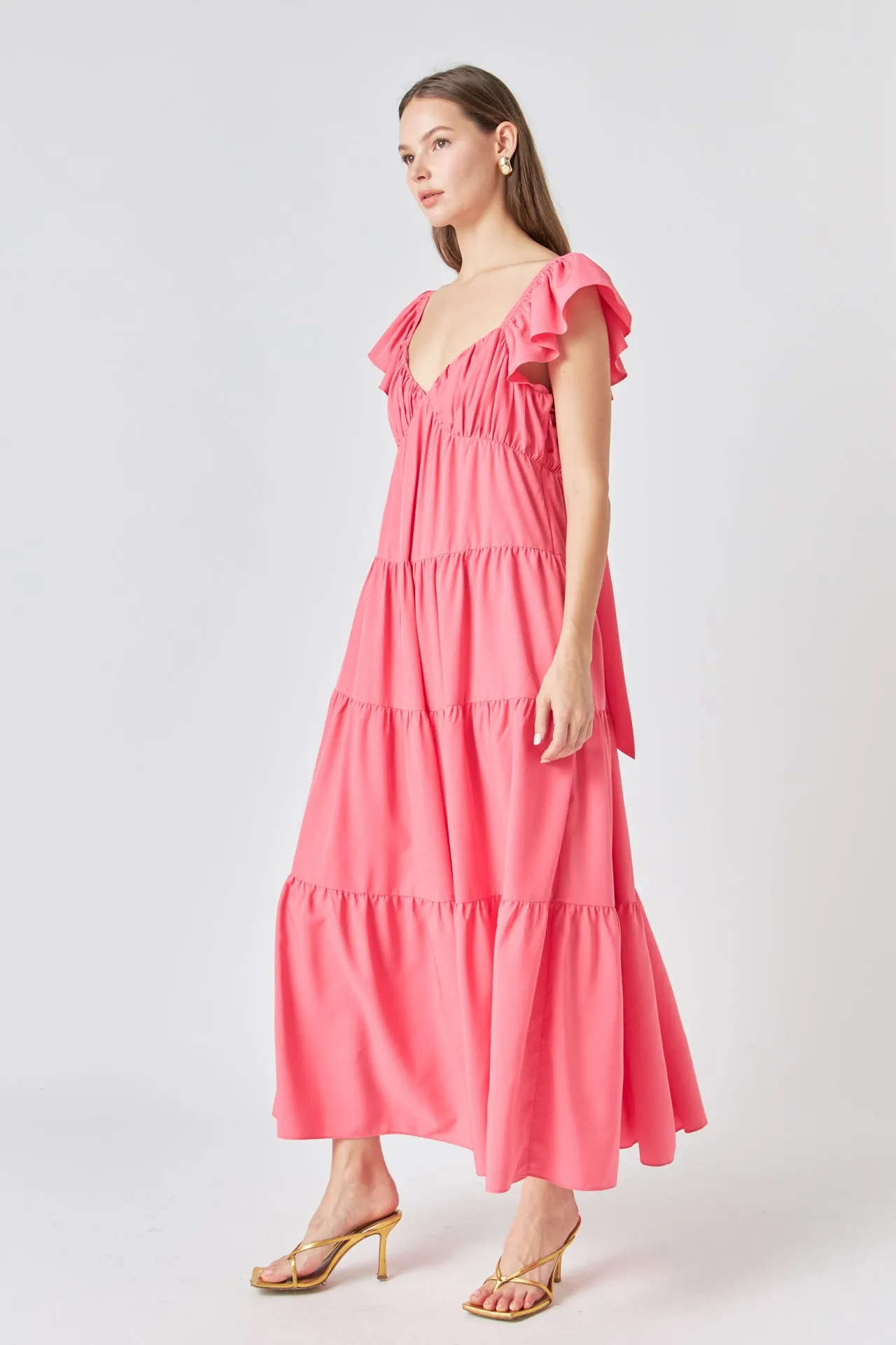 Back Bow Tie Maxi Dress