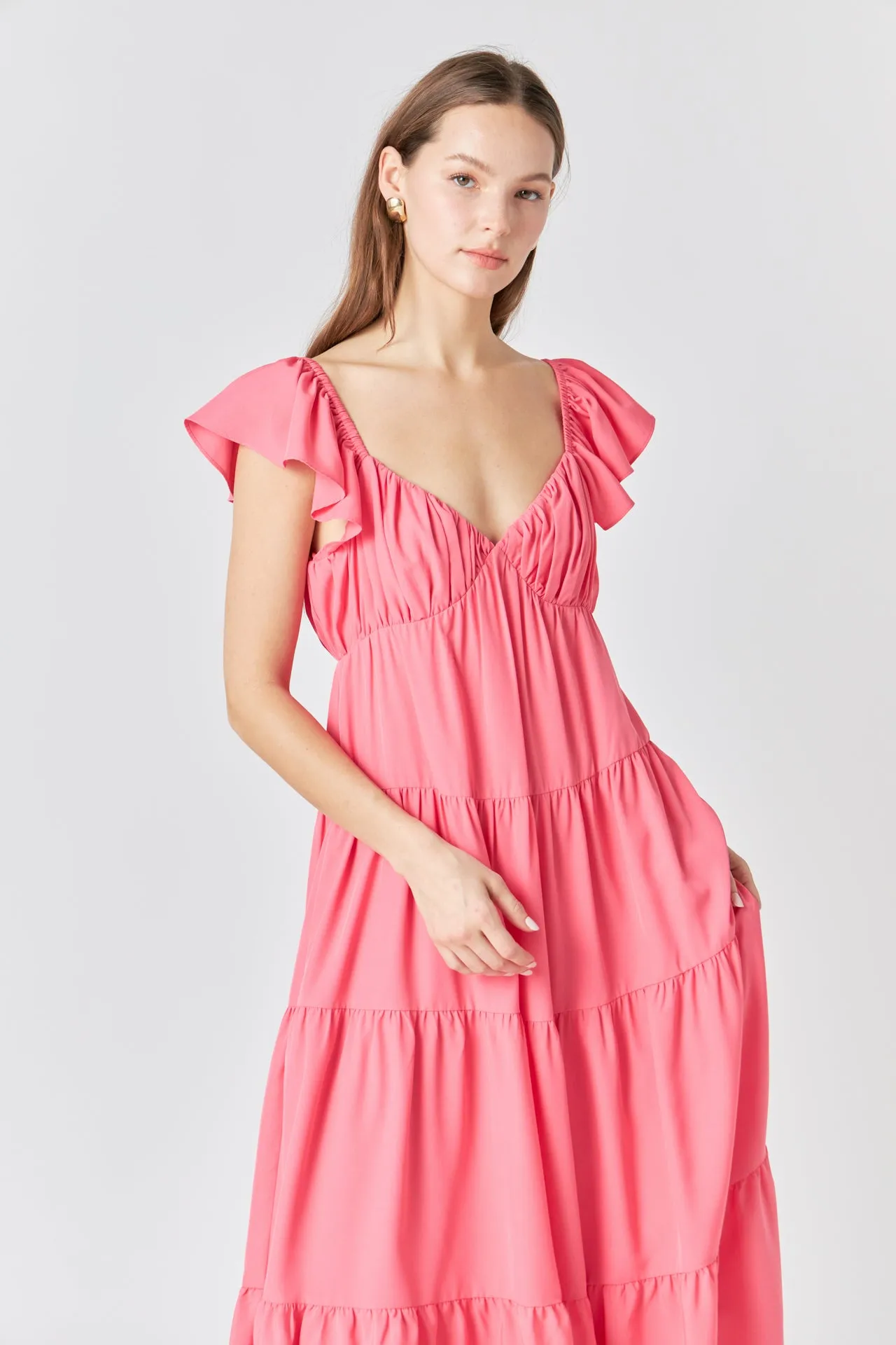 Back Bow Tie Maxi Dress