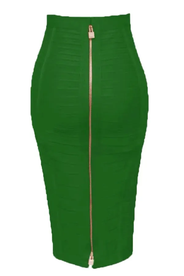 Back Zipper Pencil Skirt