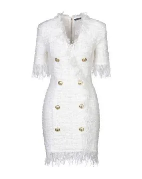 Balmain Women Short dress Ivory 8 UK