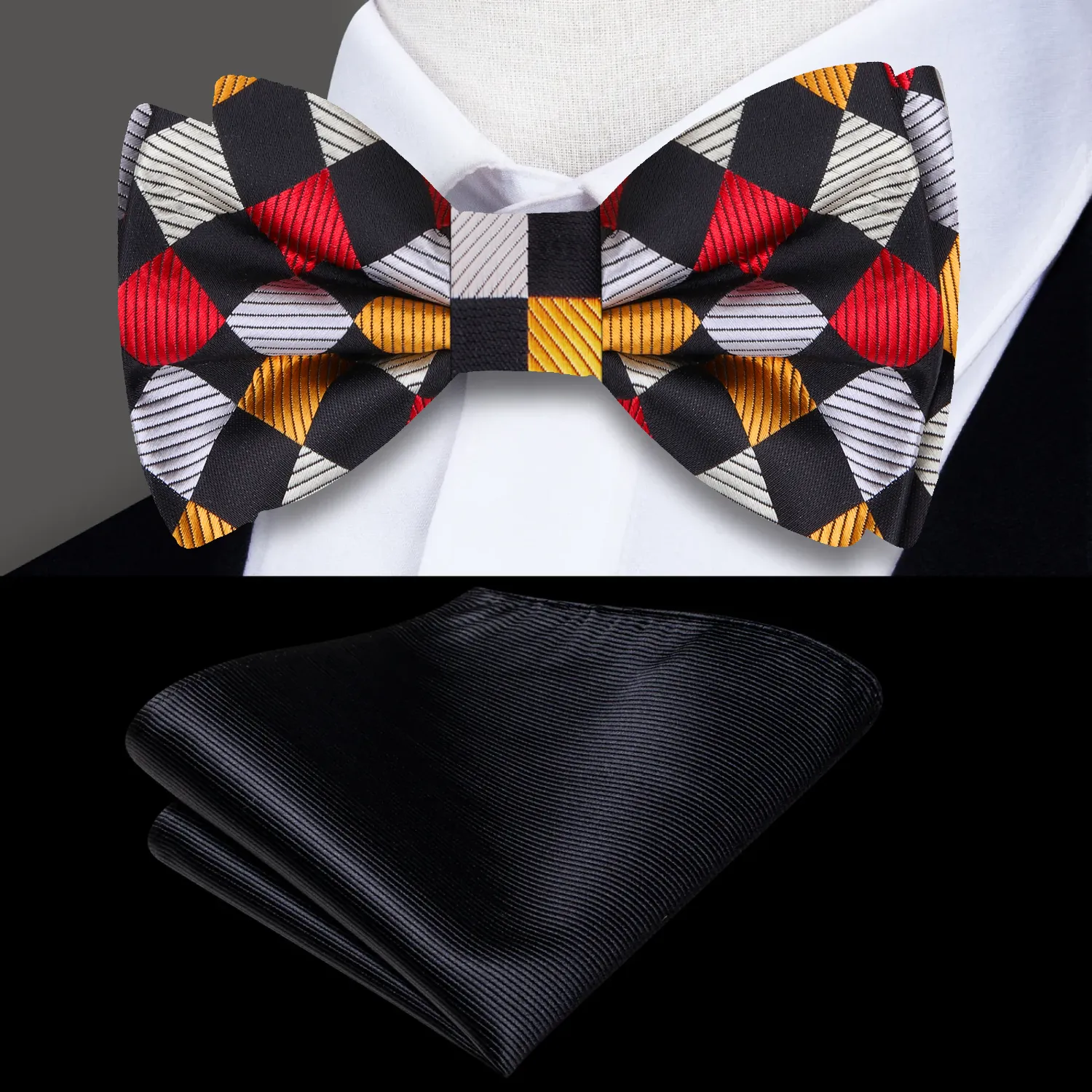 Bengal Tiger Geometric Bow Tie