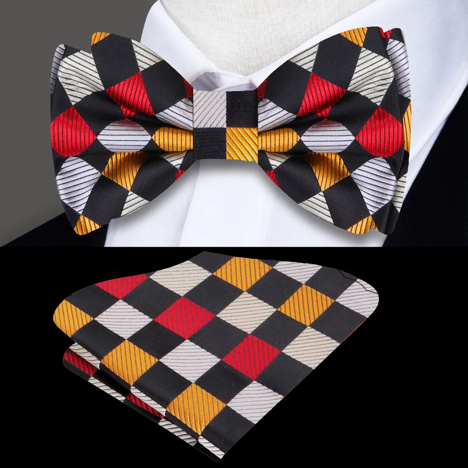 Bengal Tiger Geometric Bow Tie