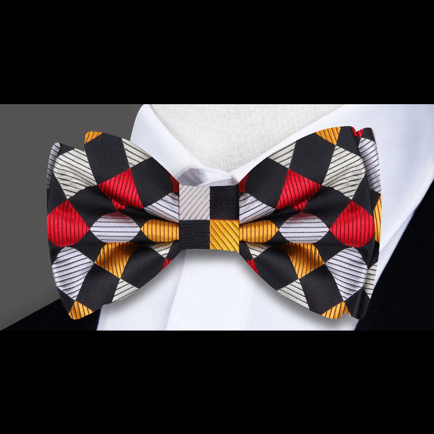 Bengal Tiger Geometric Bow Tie