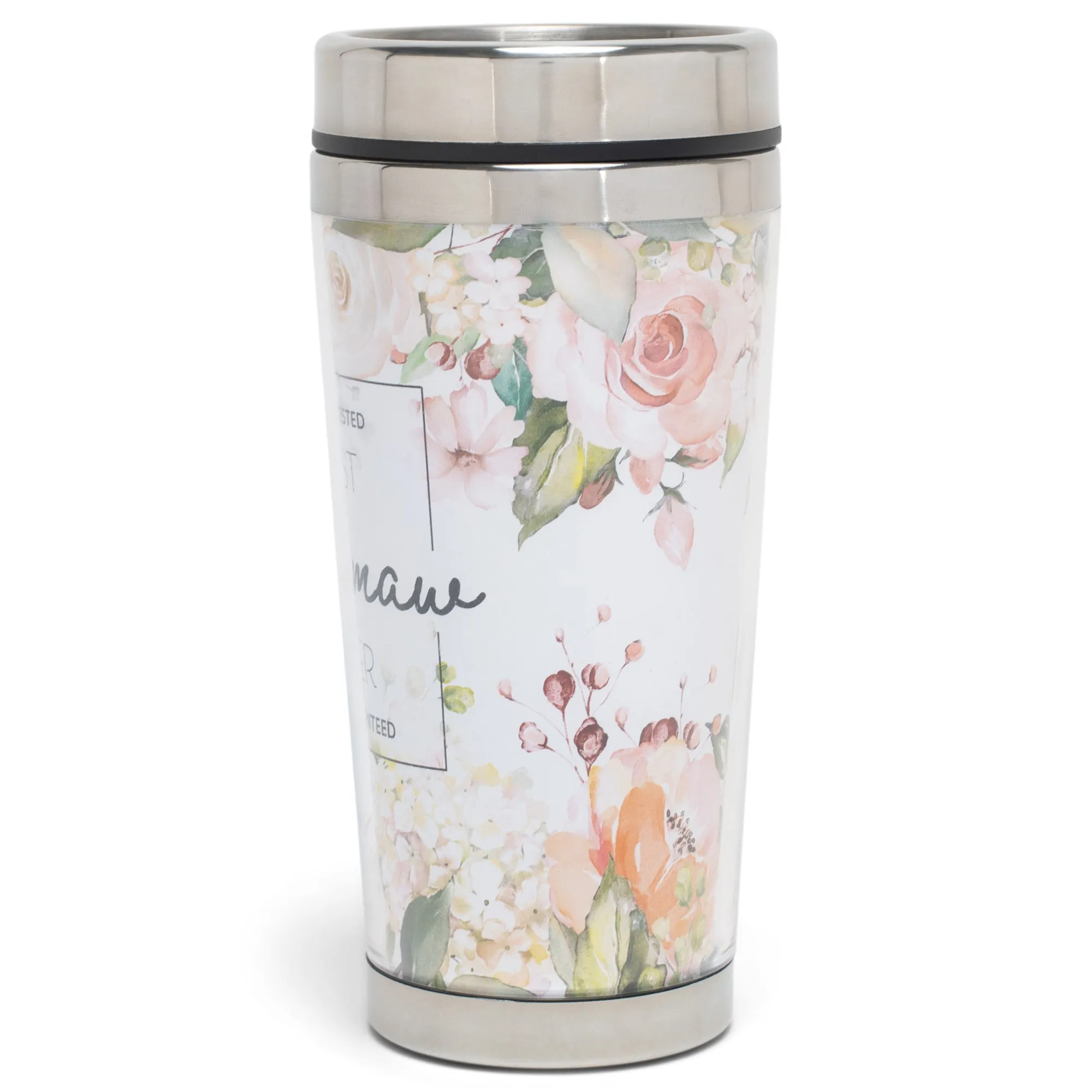 Best Mamaw Ever Classic White Floral 16 Ounces Stainless Steel Travel Tumbler