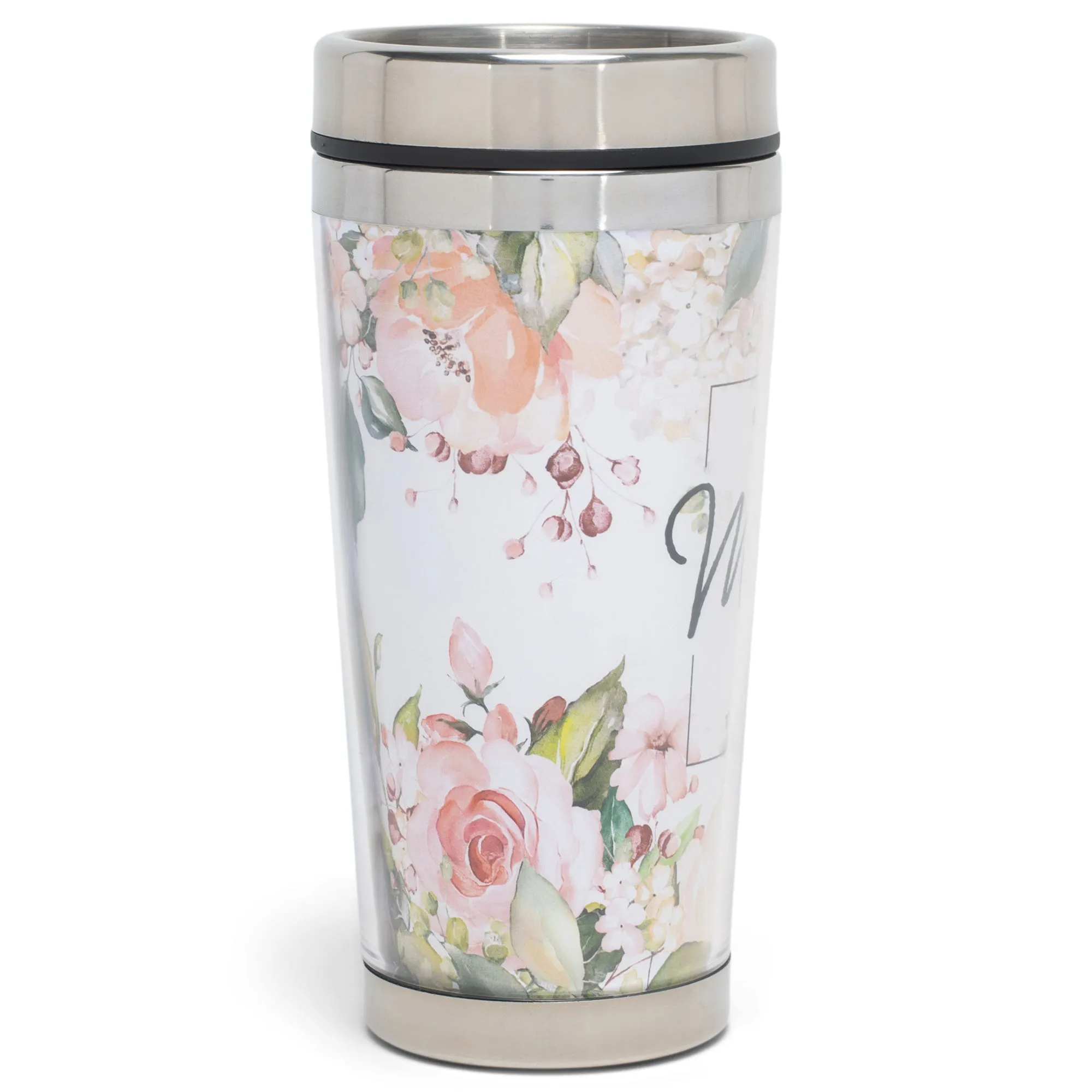 Best Mamaw Ever Classic White Floral 16 Ounces Stainless Steel Travel Tumbler