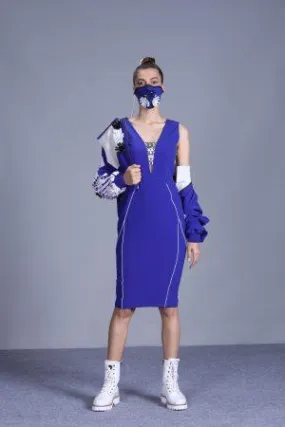 Blue Millennial Pencil Dress