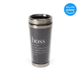 Boss Definition Black 16 Ounce Stainless Steel Travel Mug with Lid
