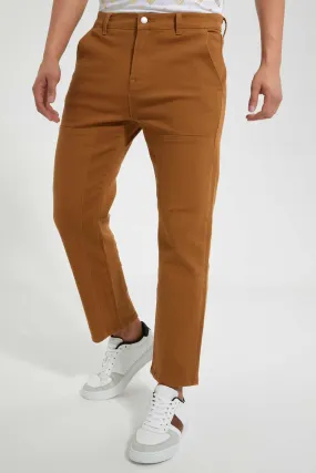 Brown Cut and Sew Chino Trouser