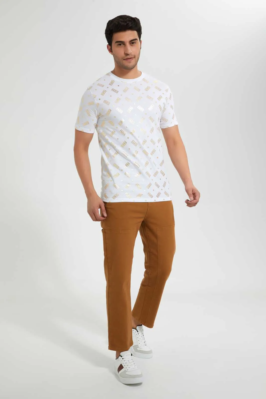 Brown Cut and Sew Chino Trouser
