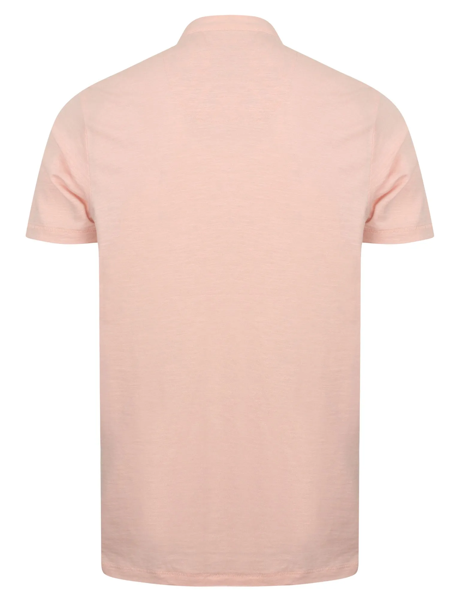 Canal Henley Y Neck Cotton Slub T-Shirt in Lotus Pink - South Shore