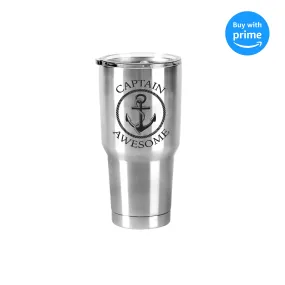 Captain Awesome 30 Oz Stainless Steel Travel Mug with Lid