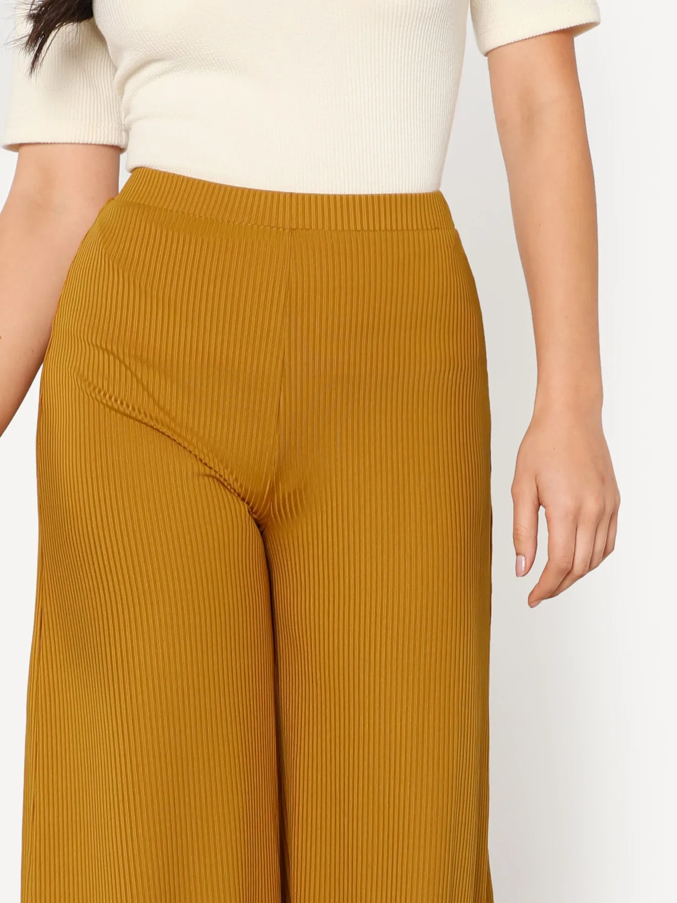 Casual Plain Natural Cropped Women Pants