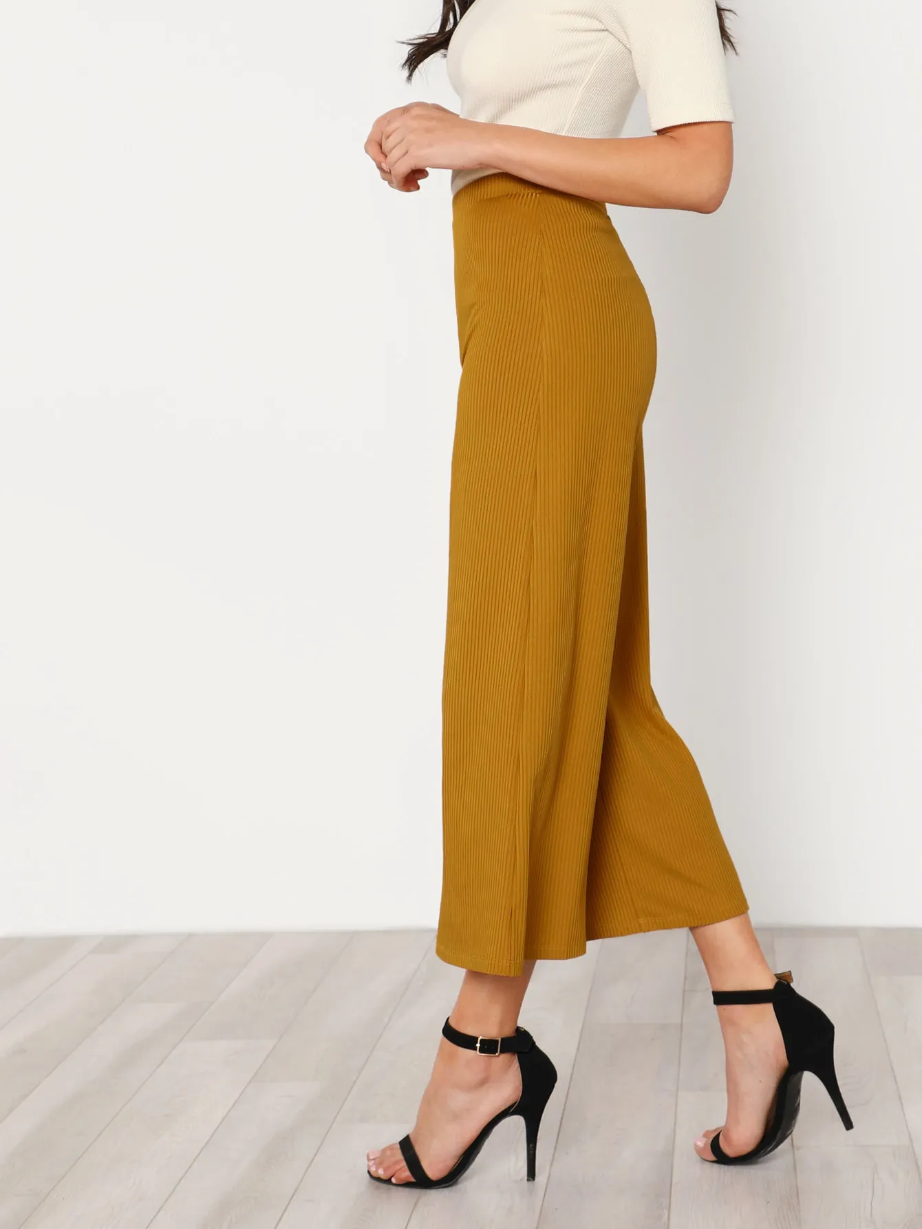 Casual Plain Natural Cropped Women Pants