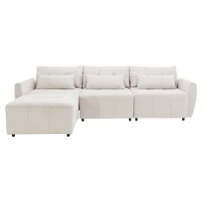 Convertible Beige Modern Modular L Shaped Boho Sectional Sofa Couch