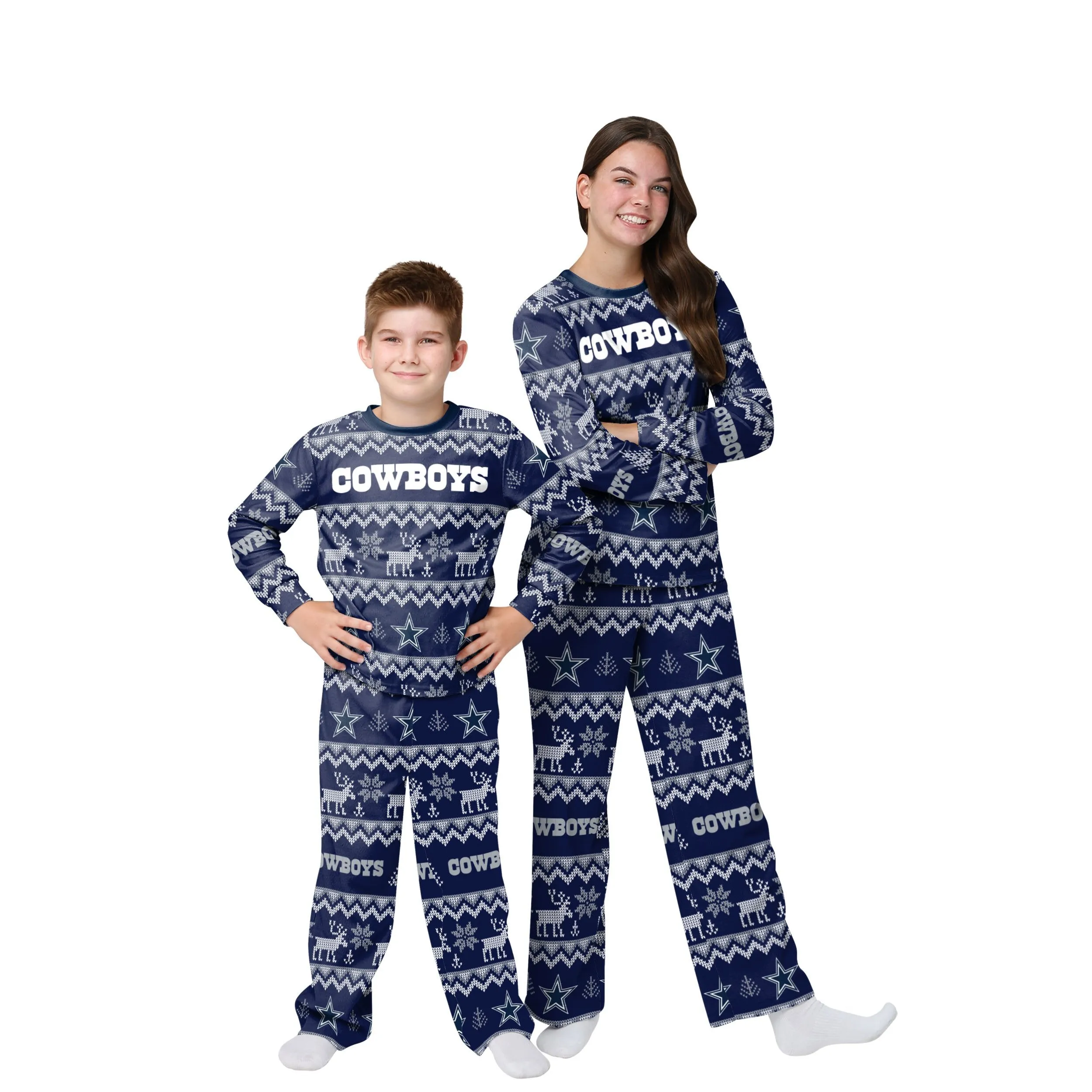 Dallas Cowboys NFL Ugly Pattern Family Holiday Pajamas