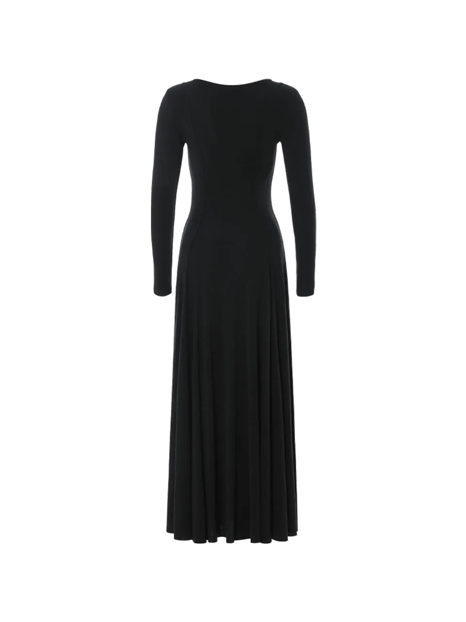 Darkblack round long dress