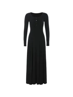 Darkblack round long dress