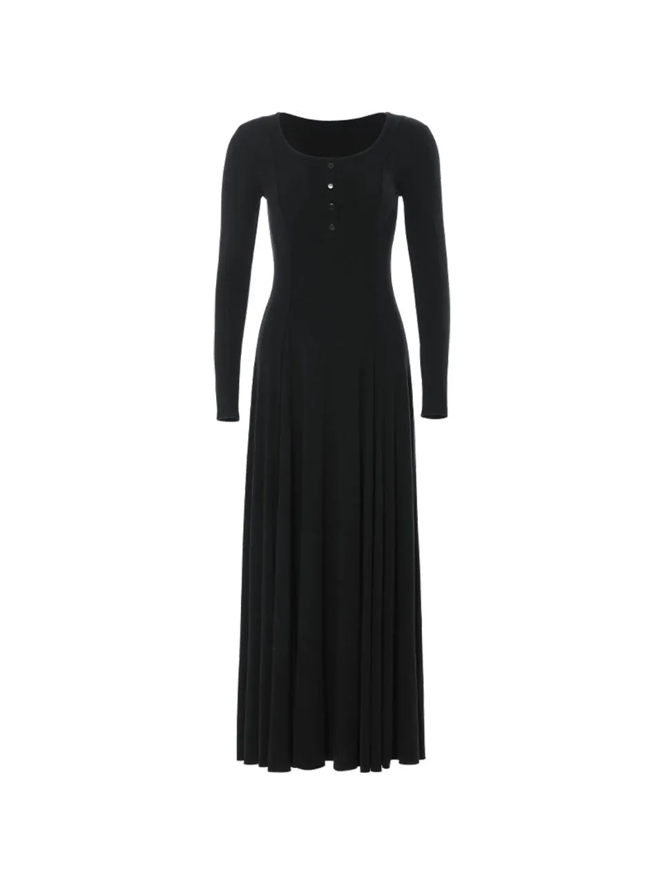 Darkblack round long dress