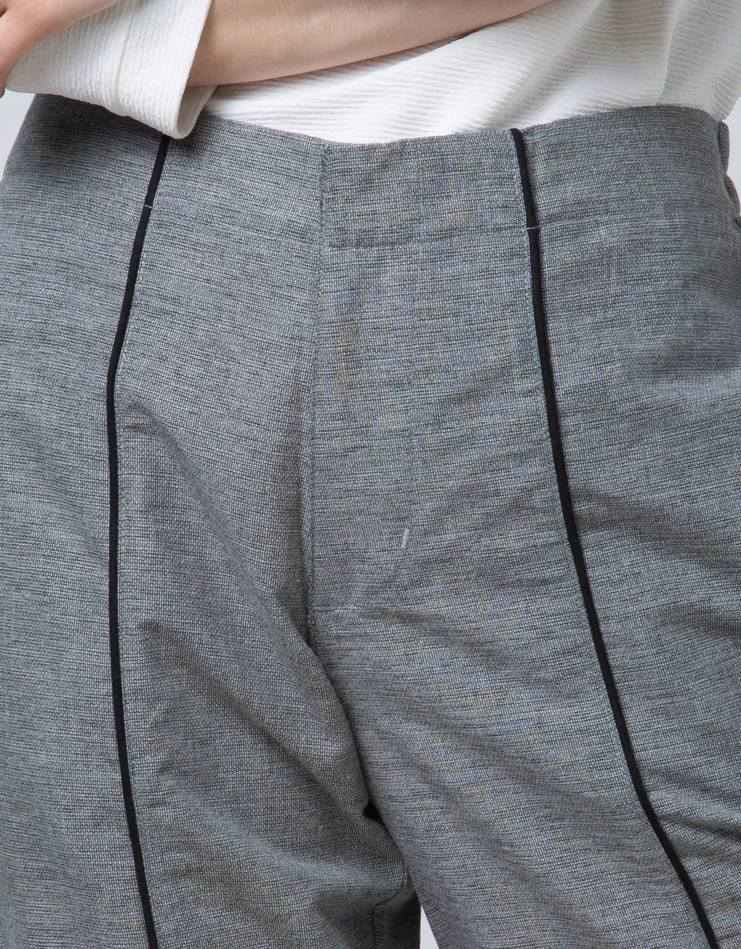 Details Casual Line Long Pants Woven Women