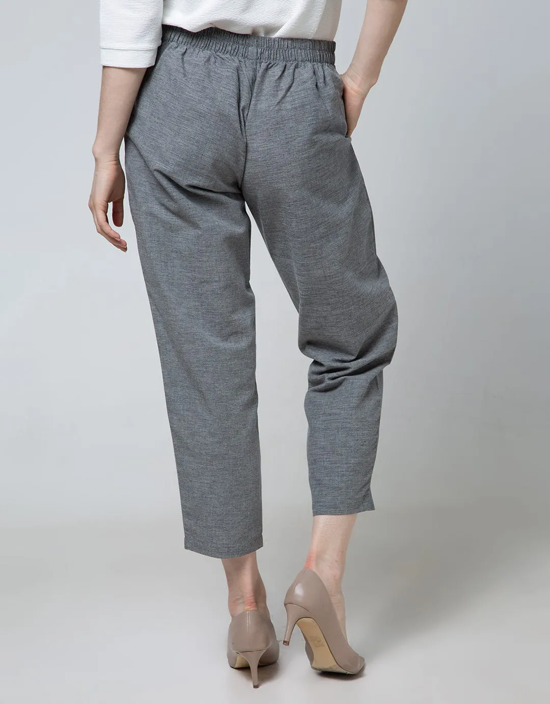 Details Casual Line Long Pants Woven Women