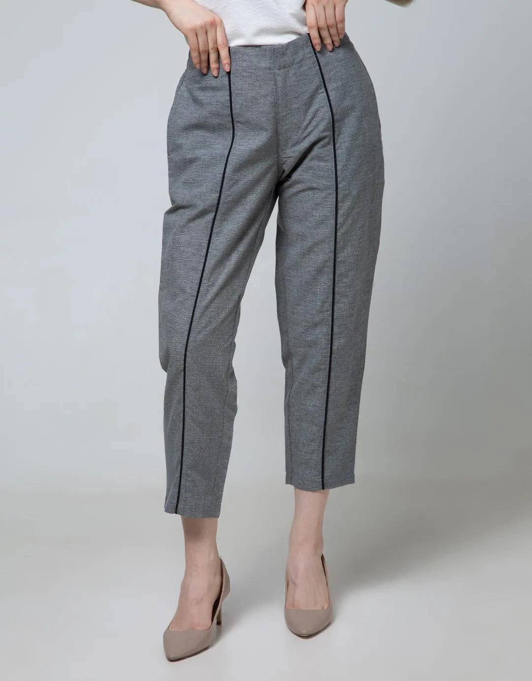 Details Casual Line Long Pants Woven Women