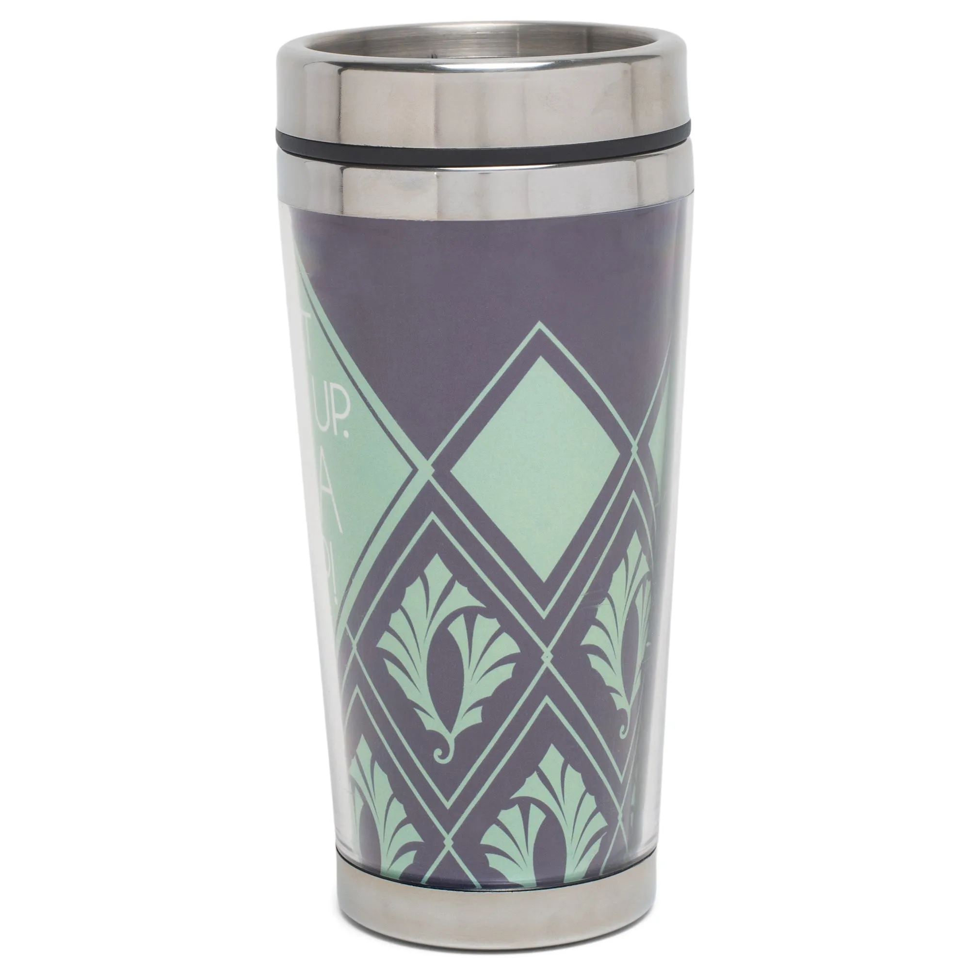 Don't Grow Up Jet Black and Mint Green 16 Ounces Stainless Steel Travel Tumbler