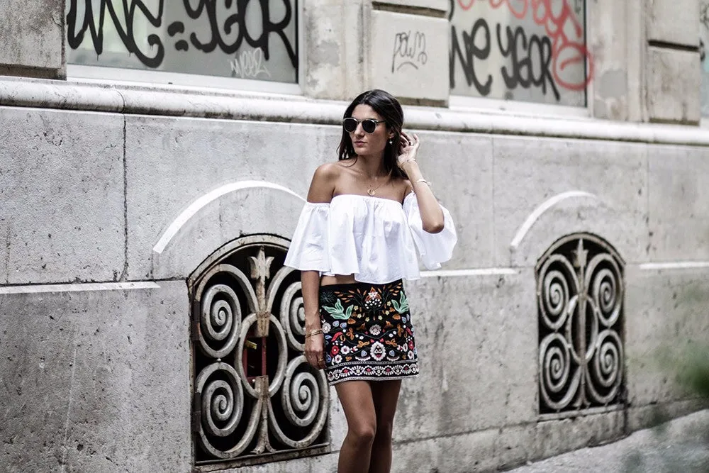 Embroidered Tribal Mini Skirt