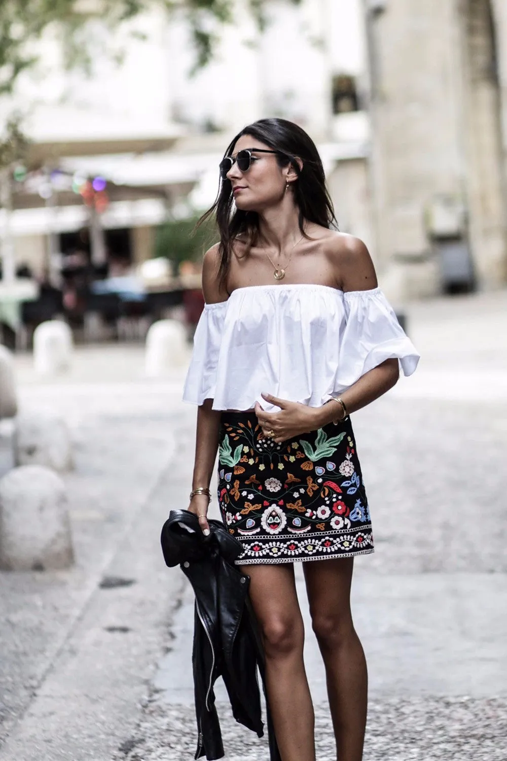 Embroidered Tribal Mini Skirt