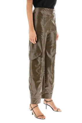 faux leather cargo pants