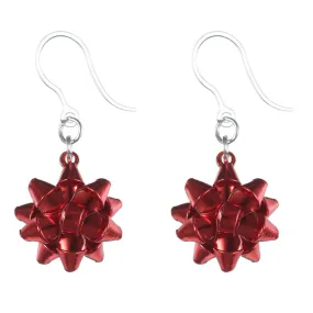 Festive Bow Dangles Hypoallergenic Earrings for Sensitive Ears Made with Plastic Posts