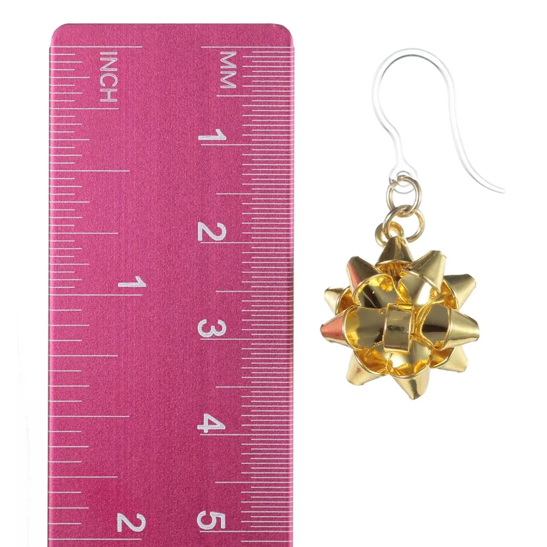 Festive Bow Dangles Hypoallergenic Earrings for Sensitive Ears Made with Plastic Posts