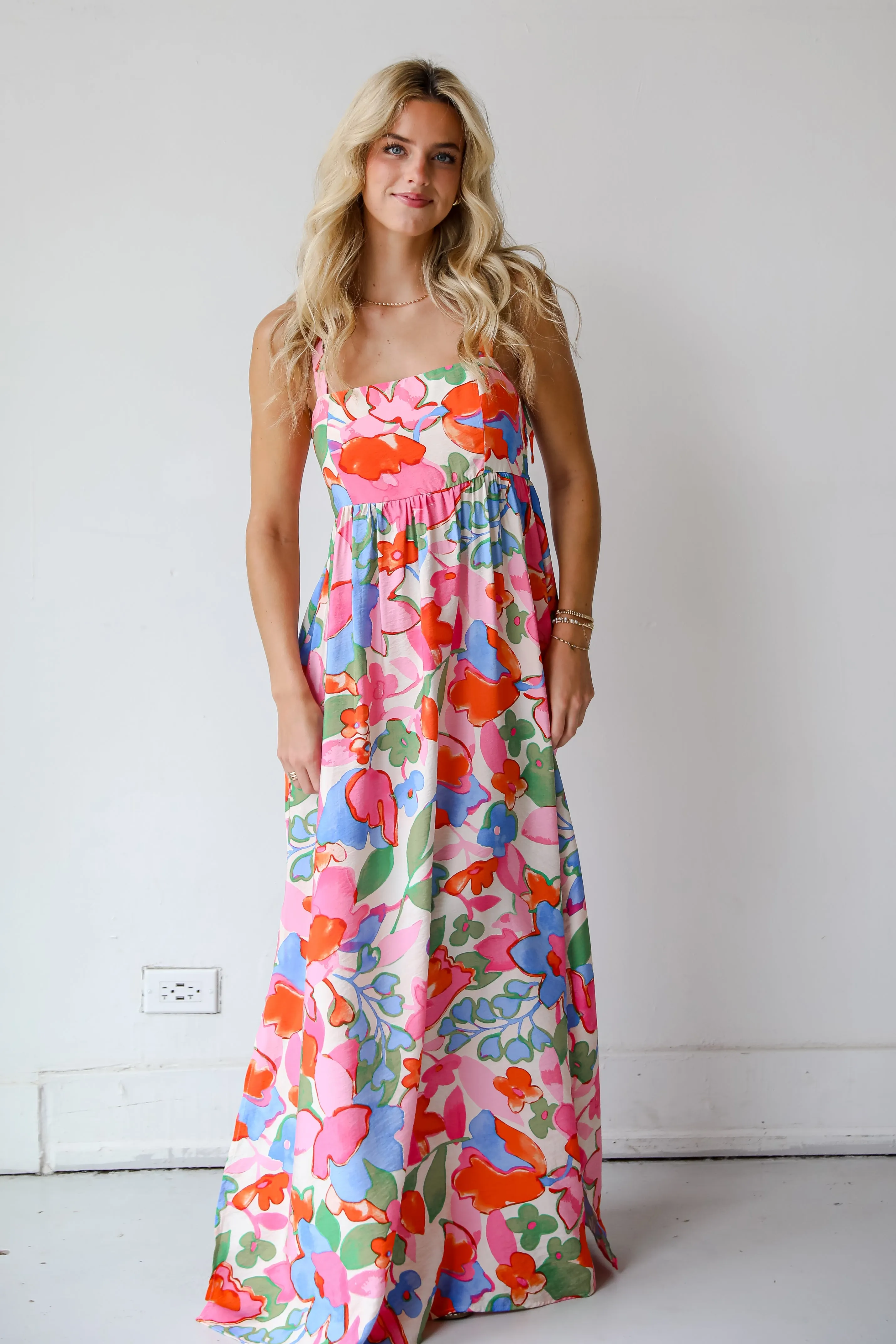 FINAL SALE - Simply A Stunner Pink Floral Maxi Dress