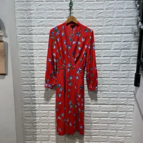 Floral Long Sleeve Wrap Dress